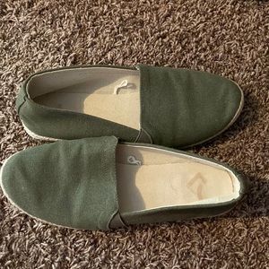 Olive green flats